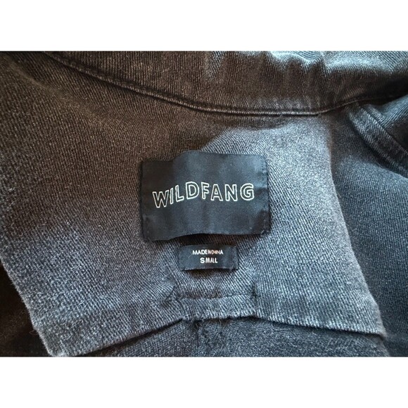 Wildfang The Essential Denim High Waisted Coverall Short Sleeve Dark Gray $178 S - Picture 7 of 11